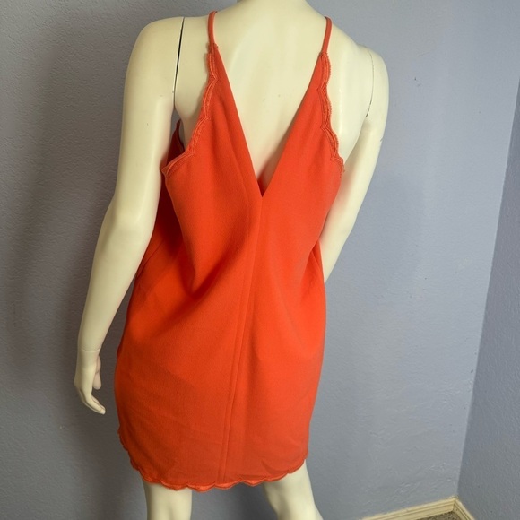 Trina Turk Vine Halter Front Pleat Size 8 Coral Lined Tank Dress - Picture 7 of 7